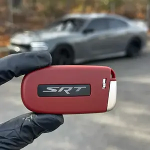 Streetcore Auto Shop Premium Red SRT Hellcat Key Fob Cover for Dodge Challenger Charger Redeye Demon RAM TRX Trackhawk - Protective Key Case Shell