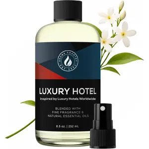 Ritzy Luxury Hotel Diffuser Oil - Luxury Hotel Scent for Diffuser & Air Fresheners - Oil Diffuser Refill, Home Fragrance with Gardenia & Amber (8.5 Fl.Oz