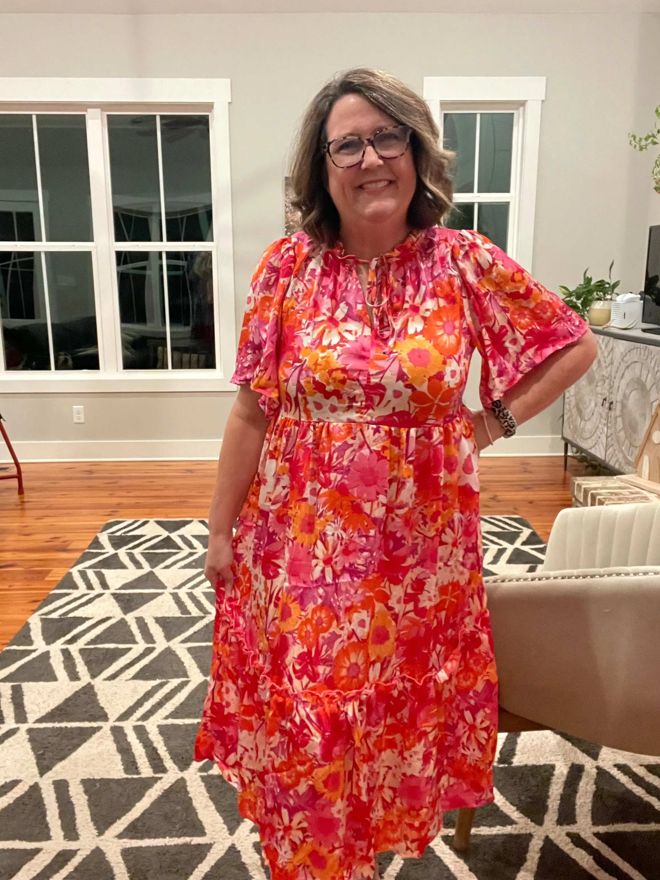 Umgee Pink Citrus Blossom Dress