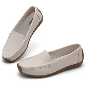 hikwuz Women's Comfortable & Lightweight Loafers Driving Walking Moccasins Penny Loafer Cute Business Casual Dress Shoes Slip On Work Flats for Women Flat Loafer