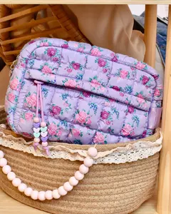 Quilted Scrunchies Floral Printed Pouch