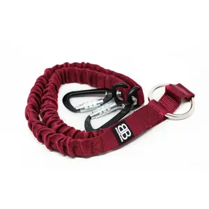 Bully Billows - Zero Shock Bungee Dual Dog Lead - Burgundy