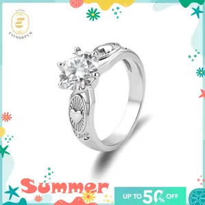 Moissanite 2ct Eternal Heart Ring Round Cut Birthday Wedding Engagement Anniversary Elegant Gift Daily Wear