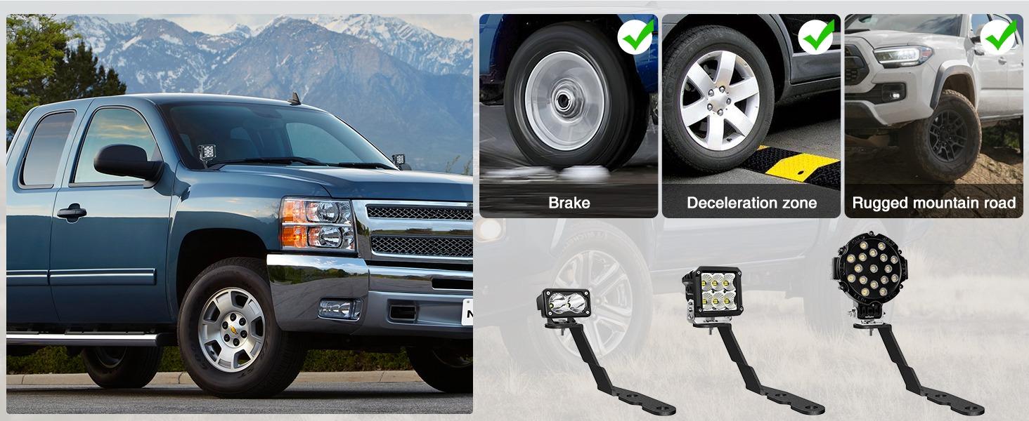 Nilight Ditch Light Brackets Auxiliary Offroad Work LED Pod A-Pillar Hood Mounts Compatible with 2007-2013 GMC Yukon Sierra & Chevy Suburban Tahoe Silverado Nilight Ditch Light Brackets Auxiliary Offroad Work LED Pod A-Pillar Hood Mounts Compatible with 2007-2013 GMC Yukon Sierra & Chevy Suburban Tahoe Silverado