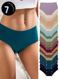 Women's Plain Fitted Underwear Set, Lucky Blind Box Random Pack of 5/7 Pieces, Casual All-Season Comfortable Panties, Soft Minimalist Panty, Soft Comfy Panty