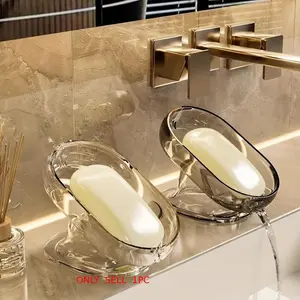 Lightweight Soap Dish - Soap Tray, Soap Dish Holder, Durable Plastic, Oval Shape Suitable for Bedroom Decoration, Bathroom Accessories, Easy to Clean, Shower Bathroom Kitchen Sink Bathtub, Soap Saver, Bathroom Supplies