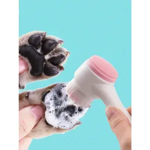 2 PCS Pet Paw Cleaning Brush - Dual-Head Bristle & Silicone Scrubber, Ideal for Removing Dirt, Mud from Dog Paws Post Outdoor Walks (Sports & Outdoor Protective Gear Accessory)
