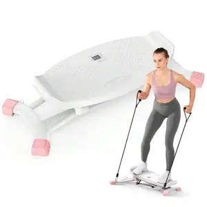 Mini Slide Stepper with Resistance Bands, Compact Stairmaster Machine for Full Body Workout, 300lbs Capacity, Home Exercise Equipment ab waist twister balancing  machine at home gym equipment walking pad treadmills walking pad treadmill exercise equipment