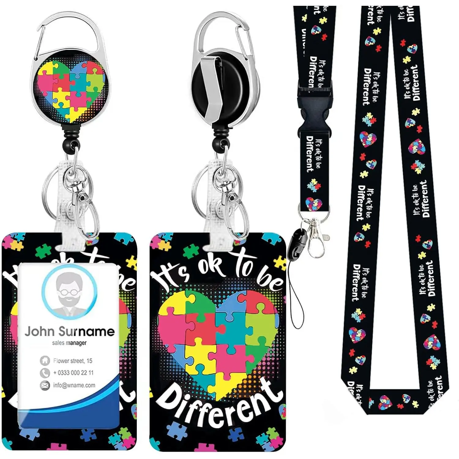 Lightweight Clip-On Vertical ID Badge Holder with Retractable Reel, Lanyard - Cute Sunflower Identification Card Protector for Women's CNA, Ideal for Christmas, Birthday, Father's Day Gifting to Adults, Compatible with Cameras, Phones