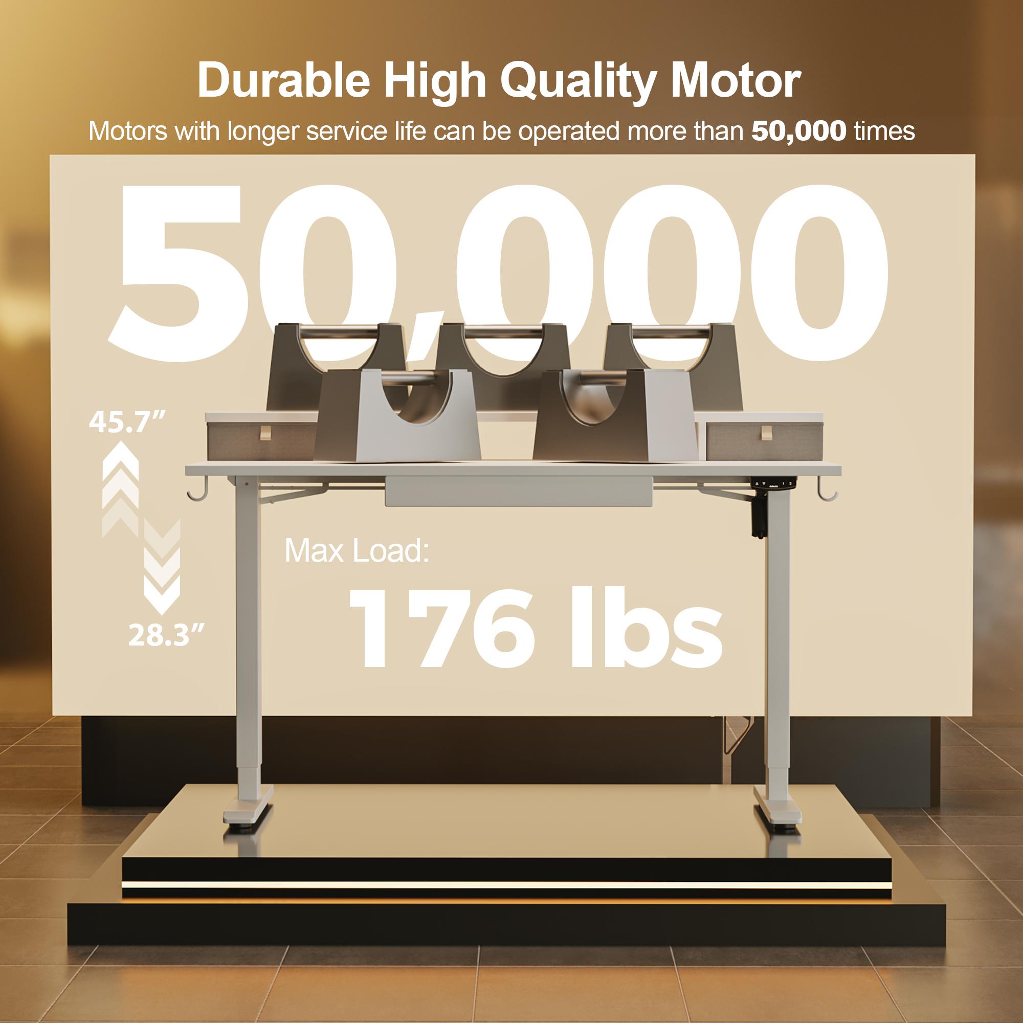 Agilestic Standing Desk with 3 Drawers, Height Adjustable Electric  Sit Stand Up Desk, Computer Workstation with Large Storage Shelf and 2 Hooks,Gaming Desks Gifts for Men and Women,Black/White/Rustic Brown