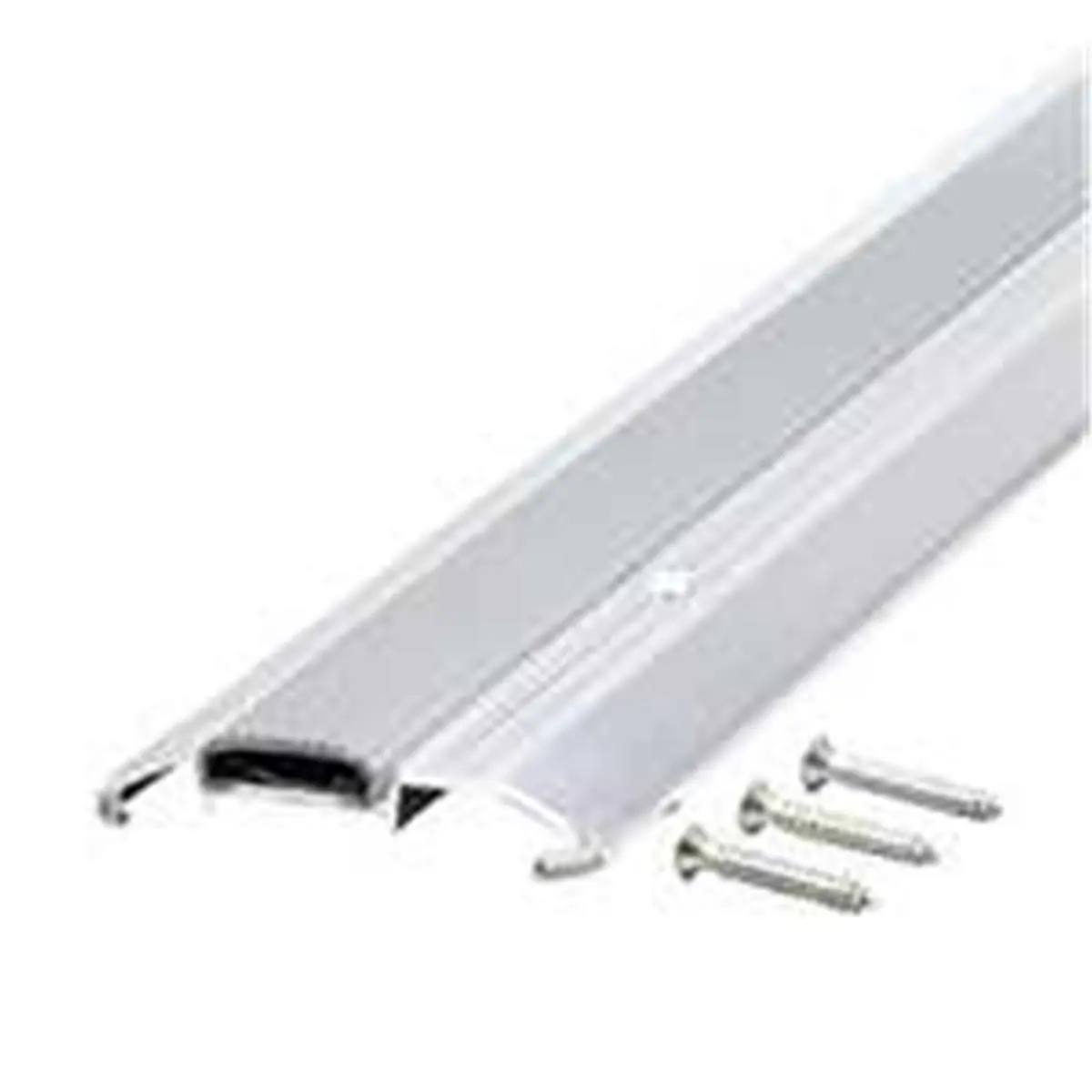 M-D Building Products Heavy-Duty Extruded Aluminum Threshold, 36-inch Low Profile with Replaceable Vinyl Insert and Vinyl Caulking Seal for Sailing, Extruded Metal, Water Sports, 36 In, Caulk Feet