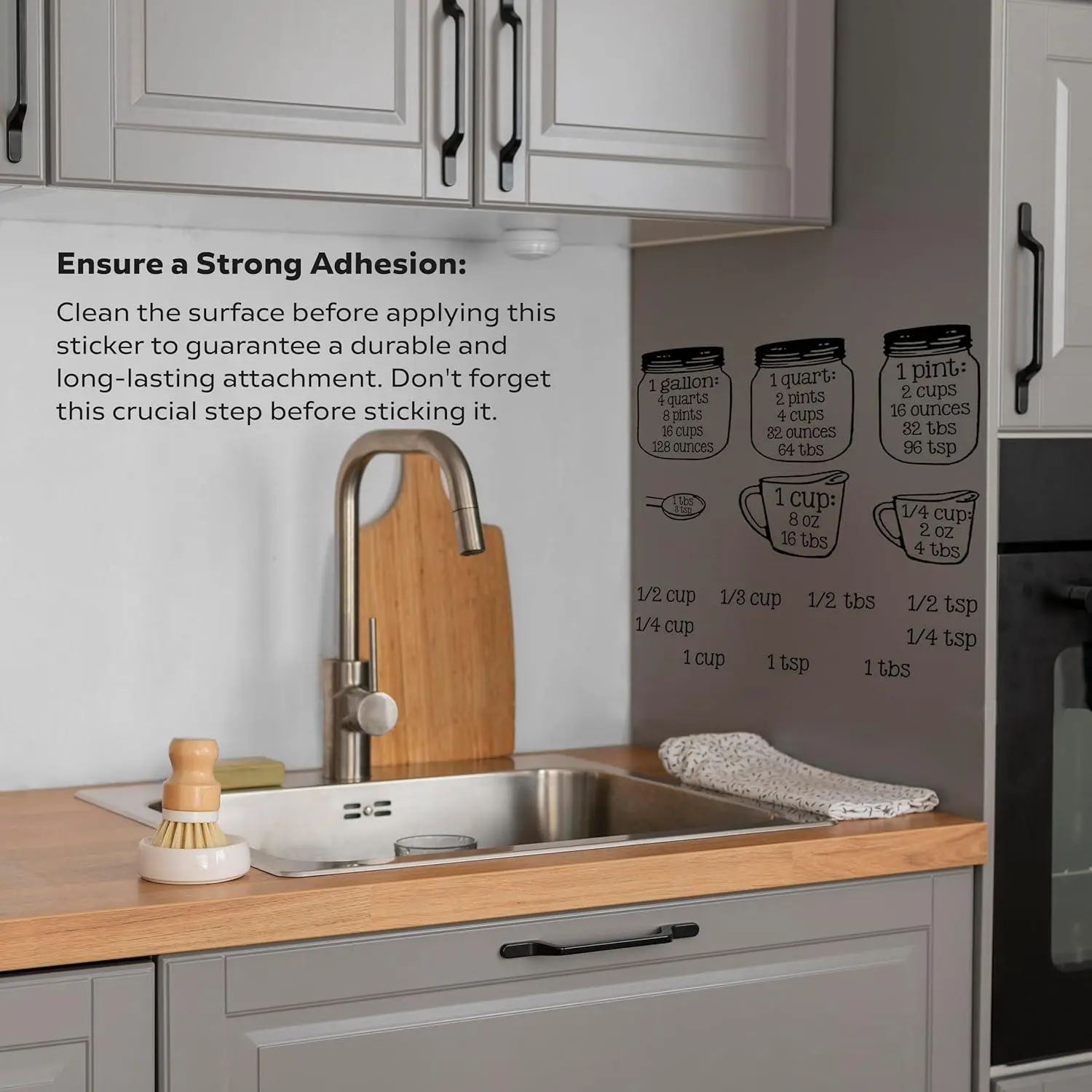 Kitchen Measurement Conversion Chart for Bulk Products - Vinyl Kitchen Decals - Metric Conversion Chart. They are Clear!