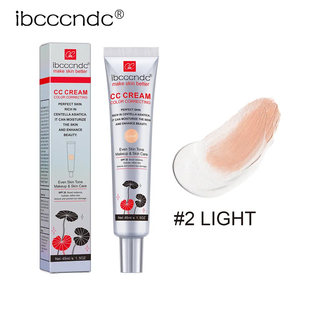 ibcccndc Color Correcting CC Cream, Hydrating Lightweight Foundation with Natural Coverage, Moisturizing Daily Makeup, SPF 25, 45ml, Dark