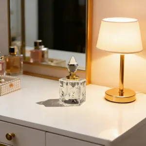 Portable Refillable Empty Perfume Bottle with Dropper | Clear Glass Essential Oil Container for Women | Travel Scent Pump Case | Daily Storage | Vanity Decor | Birthday Mother's Day Anniversary Gifts