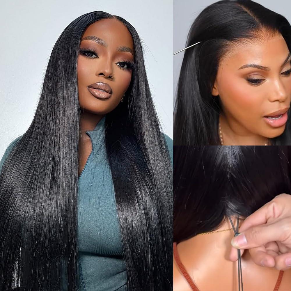 [HOT] Megalook 13x6 Glueless Lace Frontal Wig Pre-Everything Ear To Ear Natural Hairline HD Lace Skin Melted Silky Strai