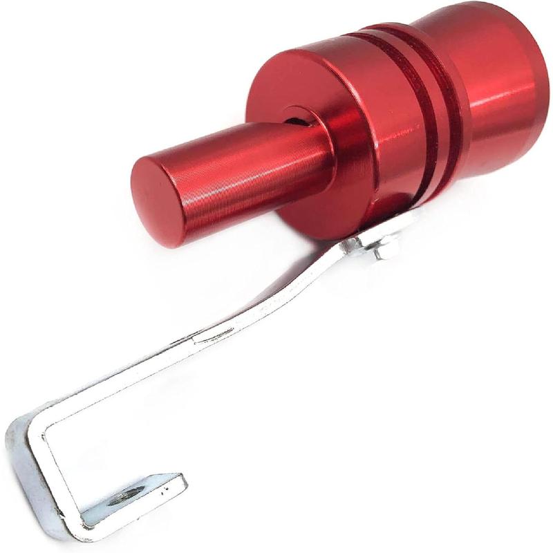 2pcs XL Size Aluminum Alloy Universal Turbo Sound Exhaust Muffler Pipe Whistle Car Roar Maker Red 8-inch
