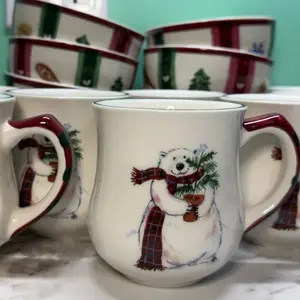 Pfaltzgraff Snow Bear Winter - Set of 8 Bowls and Cups - Fun and Festive Christmas or Holiday Dishes