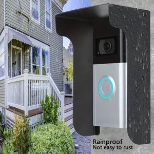 Waterproof Metal Ring Doorbell Cover - Outdoor Video Doorbell Shield with Rain Guard & Anti-Glare Sun Protection | Weather-Resistant Doorbell Hood