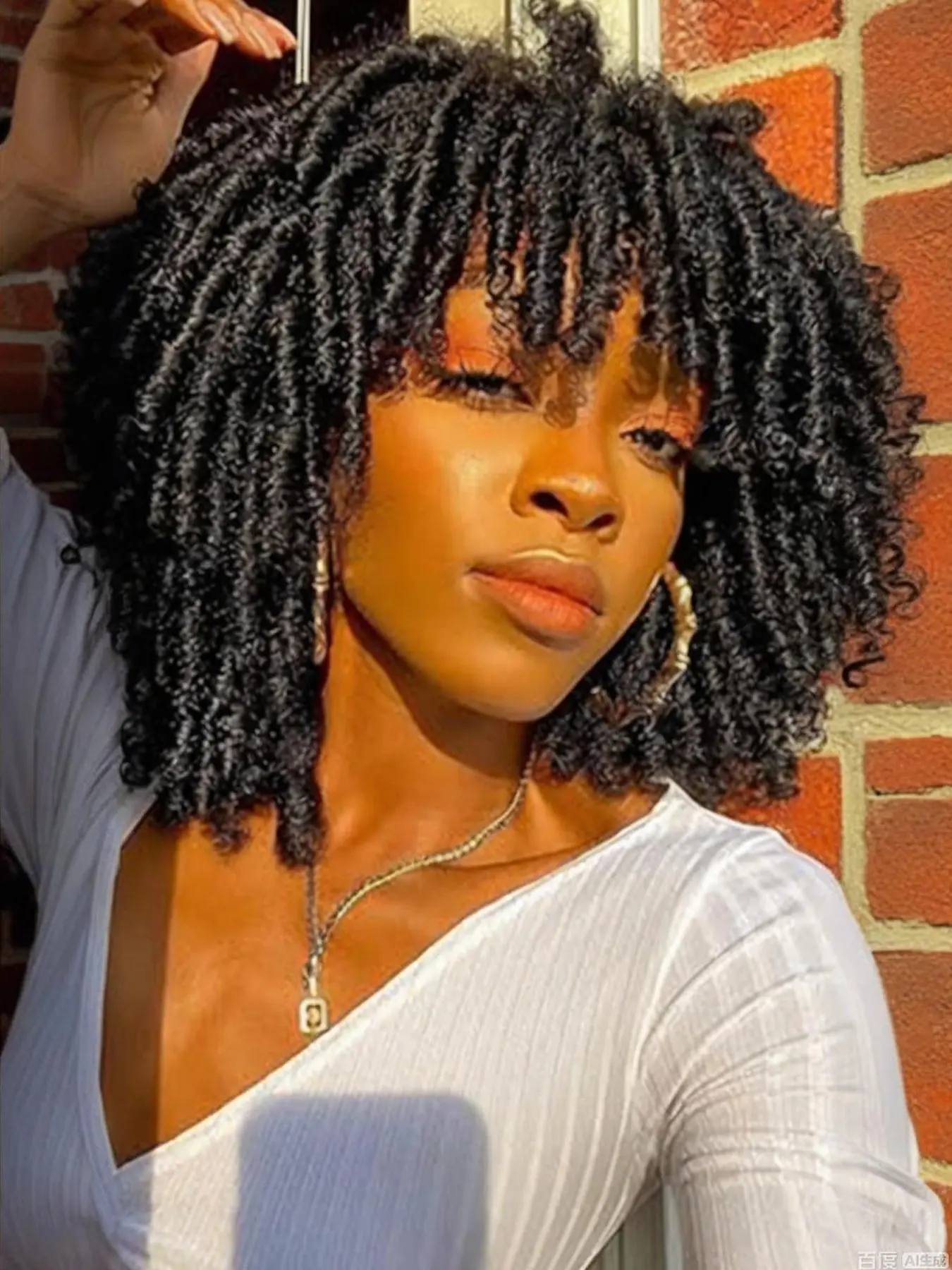 Dreadlock Wig Short Twist Braided Wigs for Women, Afro Curly Synthetic Wig, Faux Locs Boho Locs Braided Crochet Braids Hair Wigs, Stylish Boho Style Wigs and Comfortable, Synthetic Wigs for Black Women, Artificial Wig