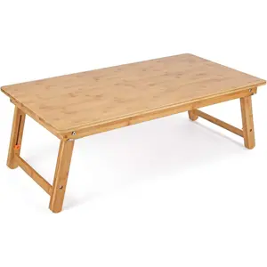 Large Size Floor Floor Table Tray with Folding Legs Adjustable Low Coffee Table for Breakfast Serving Tray Gaming Writing 33.5x17.7in