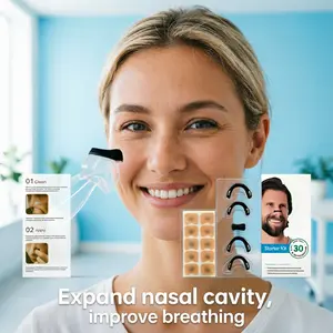 Black Round Magnetic Nose Clips (15 Pairs) Unisex Anti-Snore Nasal Dilator Strips, Sports Tape Breathing Aid for Better Sleep Quality, Stamina Booster