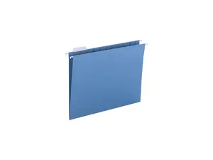 Business Source Hanging File Folders, Letter Size, Blue, 25/Box (BSN03176)