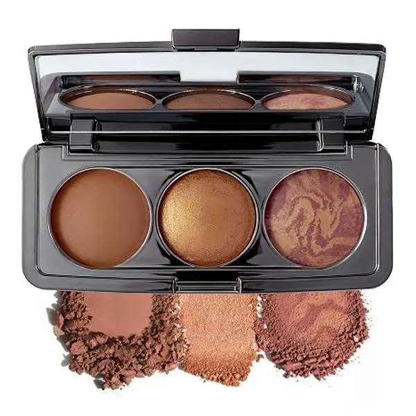 Glow Theory Face Palette - Solar | Matte Bronzer, Gold Shimmer Highlighter, Marbled Bronze Blush, Warm Tones