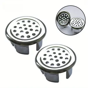 2/4pcs ABS Plastic Round Hole Drain Cap Basin Accessory, Overflow Cover Ring Insert Replacement, for Bathroom, Kitchen Basin Sink
