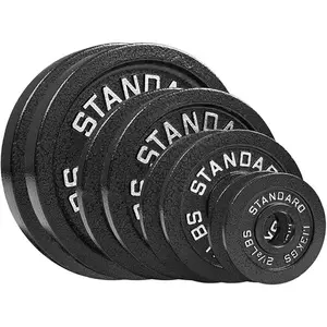 NEXO Fitness 85 LB Steel Olympic Weight Plates Set - 2-Inch Center, Gunmetal