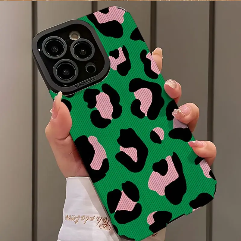 Abstract Background Leopard Print Shockproof Ultra-Thin Case for iPhone 17/16/15/14/13/12/11/plus/pro Max, Dust-Proof, Shockproof Phone Cover, Phone Accessory & Stylish Gift