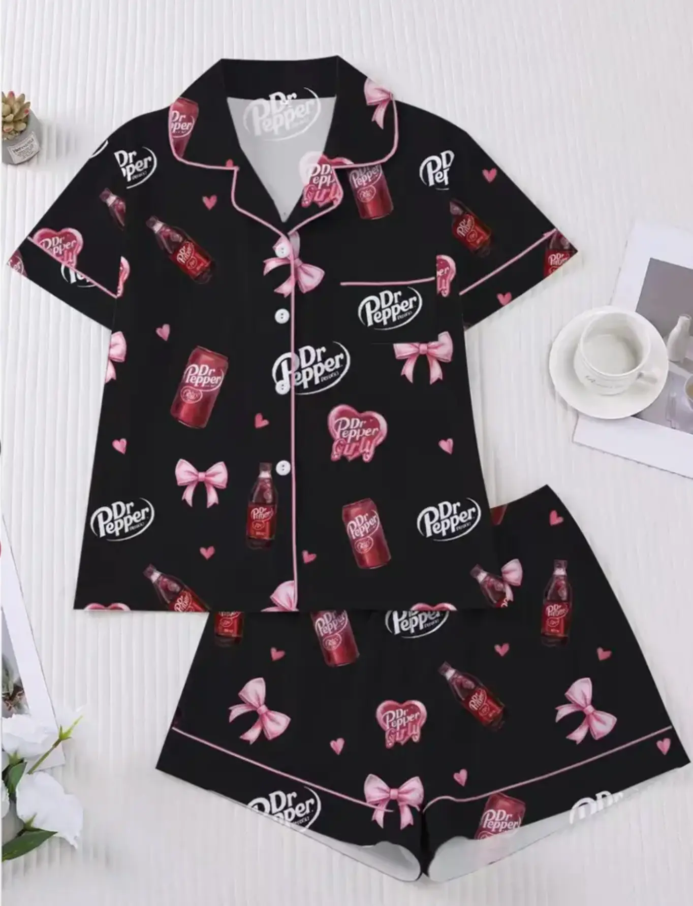[Youth & Adult] Bundle Halloween Pepper Premium Satin Pajama Short and Long Set for Women and Kids, Horror Movie Character Satin Sleepwear, Casual Loungewear, Halloween Gift for Her, Halloween Party Outfit