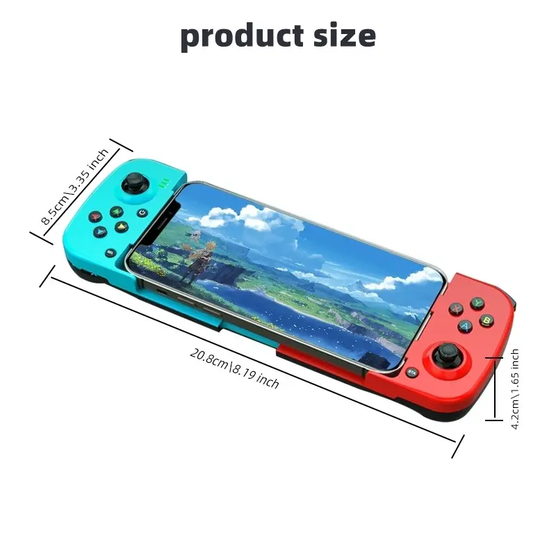 Wireless Game Controller, Portable Gamepad, Multifunctional Mobile Game Controller for iOS Android Phone, Gaming Accessories for Home & Office