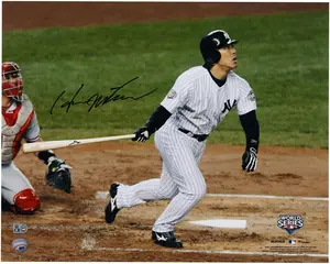 Hideki Matsui New York Yankees Autographed 16" x 20" 2009 World Series Hitting Photograph - Fanatics Authentic Certified