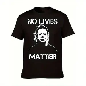 Summer 2026 Streetwear[100% Cotton] Halloween Michael Myers Men'S T-Shirt - Life Doesn'T Matter, Size S-3XL - Choose A Color Golf Gift T-Shirt For Men And WomenGraphic Tee Breathable / Soft