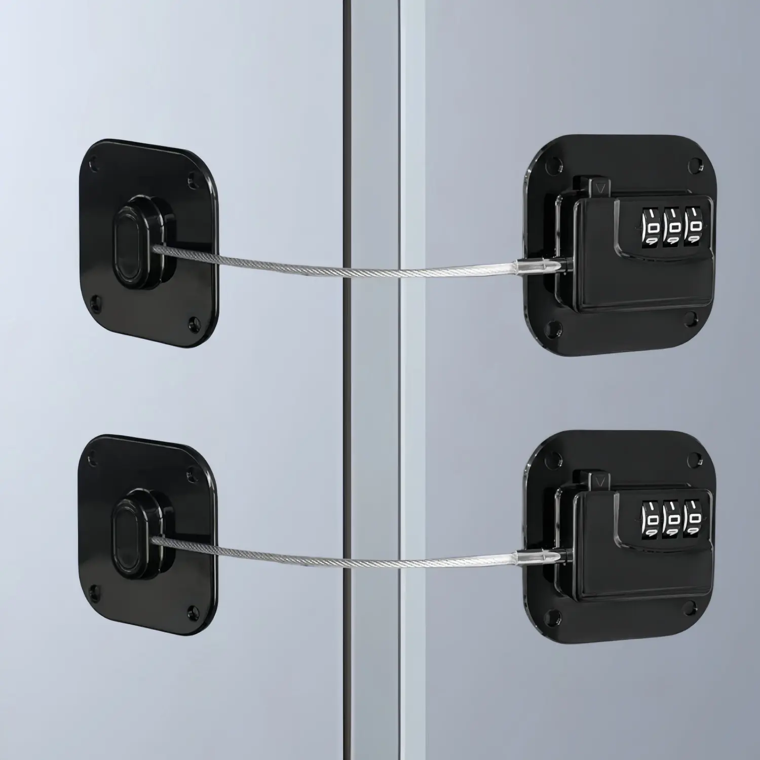Refrigerator Lock, 2 Packs Combination Fridge Lock, Easy Install Safety Security Locking Device for Cabinets, Closets, Drawers, Window and More