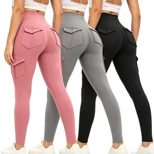 3PCS Women's Leggings with Flap Pockets High Waist Tummy Control Side Pocket. Sporty, Comfy and Breathablal for Yoga, Gym, Workoe and Running Ladies'   Activewear   for All Seasons