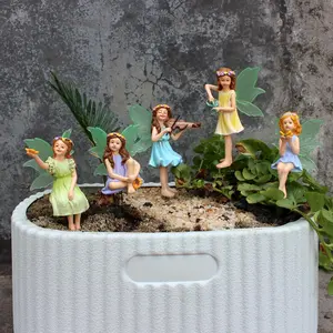 Flower Fairy Design Garden Decoration, Garden Gnome Statue, 1 Box Cute Resin Crafts, Outdoor Garden Bonsai Decoration Plugin, Home Garden Fairy Tale World Decoration Accessories