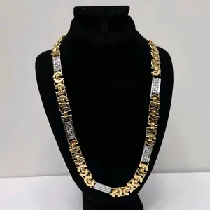 #472. 18K Gold Plated 2 Tone 24" Thick Long Necklace https://www.facebook.com/share/1AowSHa6TB/.  For Men and women. Unique,  High quality,  Water Resistant,  Hypoallergenic,  Nickel Free, Every day, Party, Gift idea .
