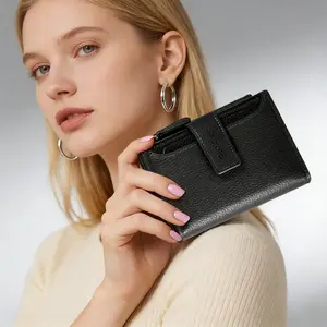 GSOIAX Women's Small Leather Wallet, RFID Blocking Luxury-Feel Slim Women's Wallet Bifold Compact Purse with 16+ Card Slots & Zipper Coin Pocket, High-Capacity Wallet for Ladies