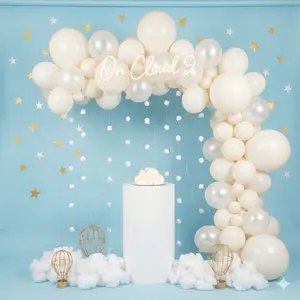 140pcs Pearl Balloons Set, 5/10/12/18 Inch Decorations for Bridal Shower Wedding Anniversary Engagement Birthday Home Valentine's Day, Multipurpose Use, Pearlescent Finish