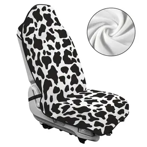 【Free Ship】Vintage Cow Pattern Car Seat Towel Cover, Soft Elastic Terry Cloth Sweat Wicking Cover, Anti-Slip Durable for Outdoor Sports Beach Travel, Easy Clean Install Remove, Multi-Functional As Swimming Towel Seat Pad