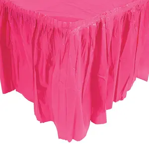 14 ft. x 29" Hot Pink Pleated Plastic Table Skirt