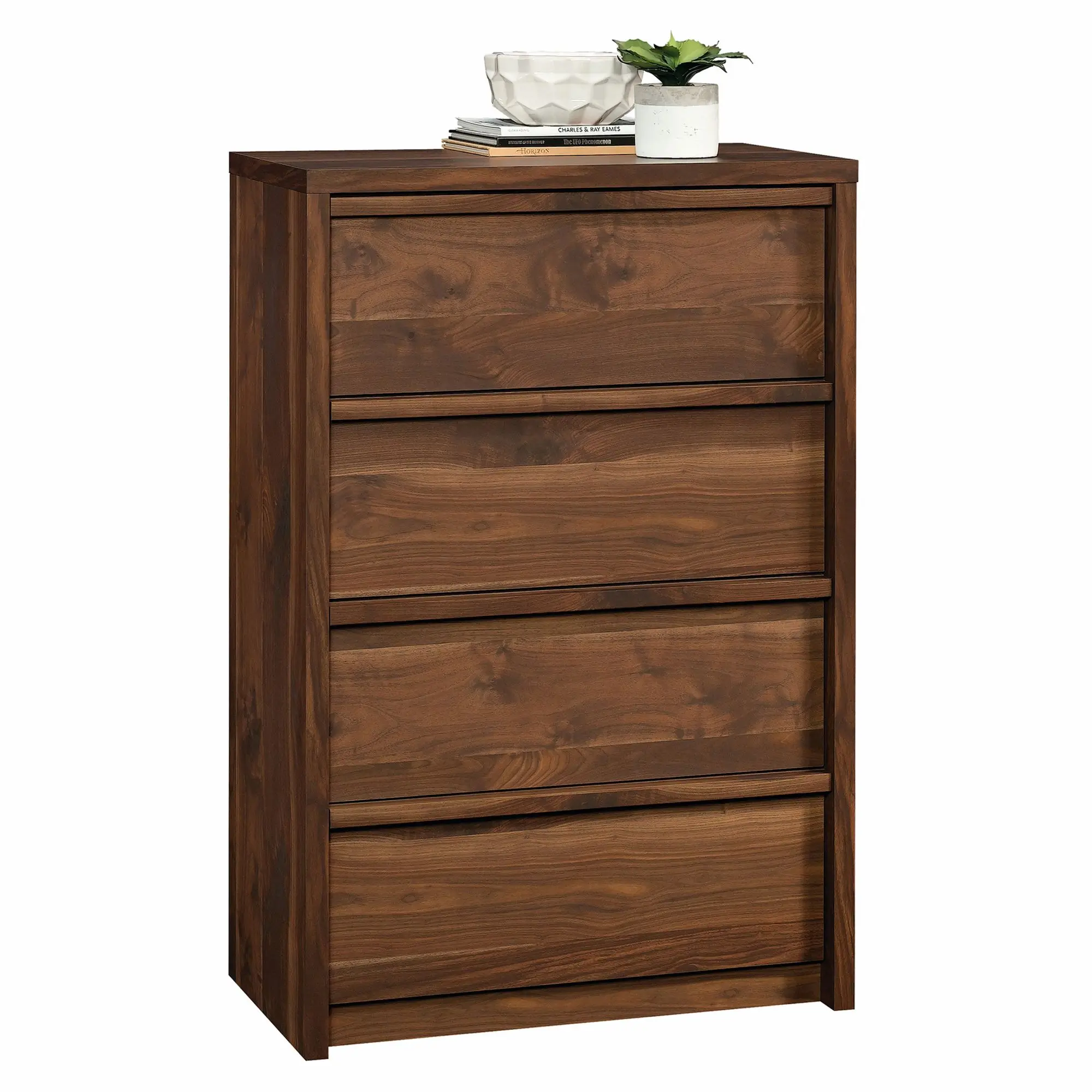 Sauder Harvey Park 4-Drawer Chest Modern Storage Cabinet with Smooth Metal Runners and T-Lock Assembly System for Bedrooms Living Rooms and Home Offices, Drawer Organization, Chest Of Drawers