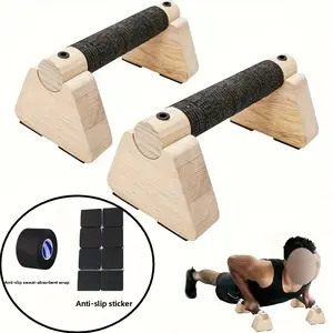 Two-Pack Parallel Bars - Wooden Hand Stretcher with Push-Up Bars And Gym Handles, Durable Wooden Design for Men And Women, Ideal for Yoga And Strength Training, Gym Accessories, Sturdy Construction