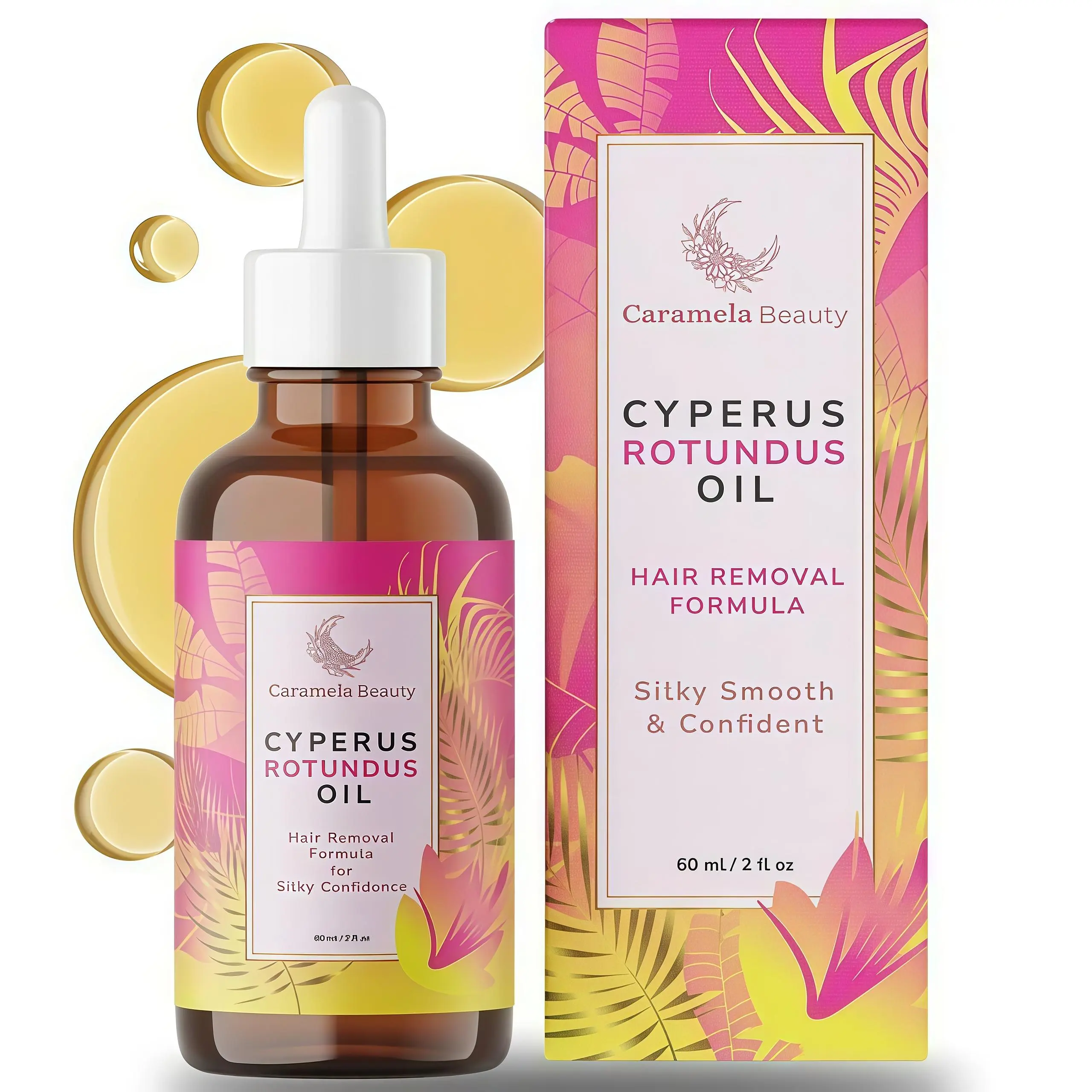 Caramela Beauty Cyperus Rotundus Oil Cosmetic - 60ml Mild Removal Depilatory Hair Removal, Moisturizing Body Care Beauty Products, Body Care Products, Depilatory Body Care, Smooth Skin