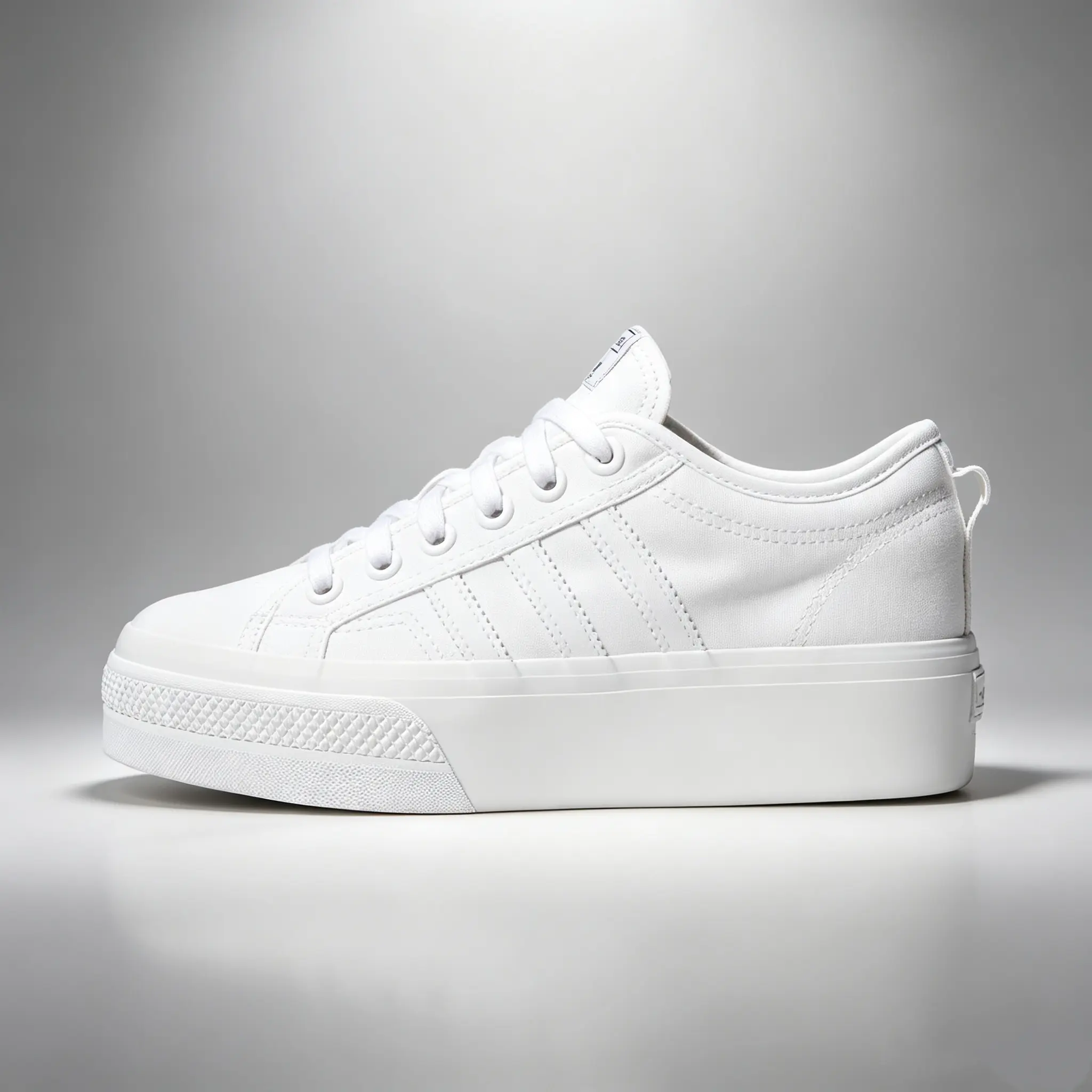 Women's Adidas Nizza Platform Casual Trainer - 'Triple White'