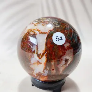 Red Moss Agate Sphere Carnelian Crystal Ball Healing Stone Home Decoration With Office  Decorative Handicraft