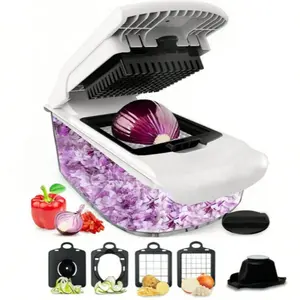 Vegetable Chopper Cutter Mandolin Slicer Manual Onion Salad Food Processor Potato Slicer Vegetable Dicer Kitchen Tool (6-In-1 Compact )