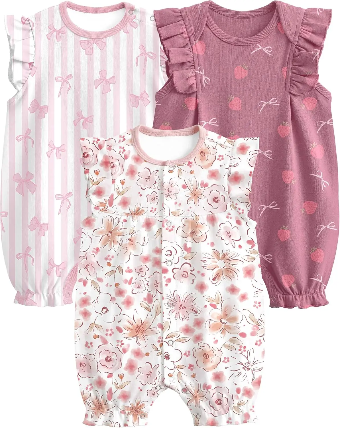 Yoofoss Baby Boy Girl Romper 0-18 Months 100% Organic Cotton Newborn Summer Clothes Short Sleeve Baby Outfit Soft Breathbale