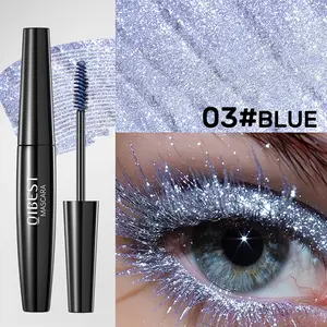 Shimmering Diamond Mascara 5 Colors, Beauty Mascara, Glitter Eyelash Mascara, Eyelashes Mascara, Silver Color Blue, Waterproof Long-Lasting
